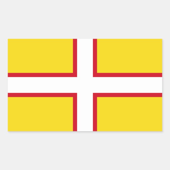 Pegatina Rectangular Bandera de Dorset (Anverso)