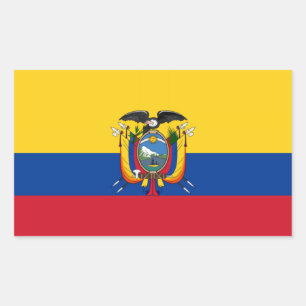 Pegatina Rectangular Bandera de Ecuador