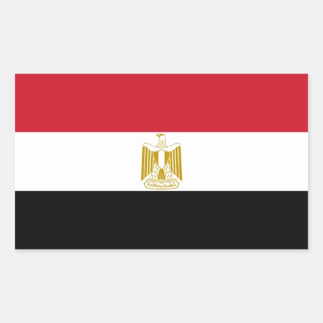 Pegatina Rectangular Bandera de Egipto/Egipto (Anverso)