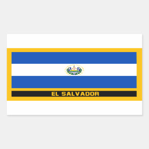 Pegatina Rectangular Bandera de El Salvador