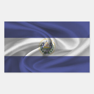 Pegatina Rectangular Bandera de El Salvador