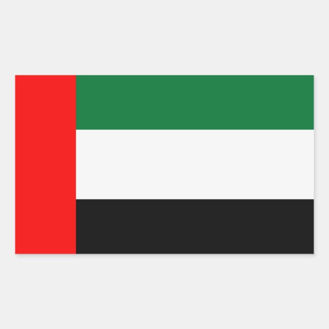 Pegatina Rectangular Bandera de Emiratos Árabes Unidos (Anverso)