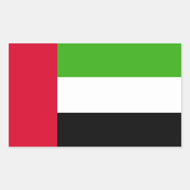 Pegatina Rectangular Bandera de Emiratos Árabes Unidos (Anverso)