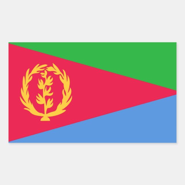 Pegatina Rectangular Bandera de Eritrea (Anverso)