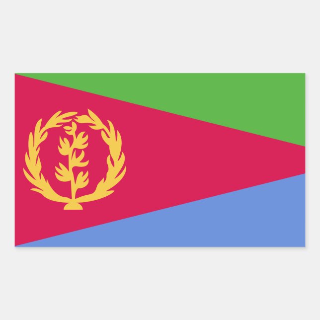 Pegatina Rectangular Bandera de Eritrea (Anverso)