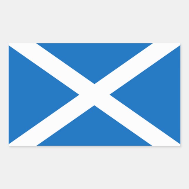 Pegatina Rectangular Bandera de Escocia (Anverso)