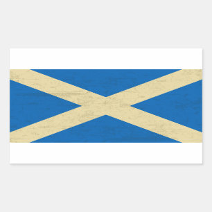 Pegatina Rectangular Bandera de Escocia Grungy