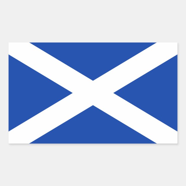 Pegatina Rectangular Bandera de Escocia Saltire - Imagen de alta calida (Anverso)