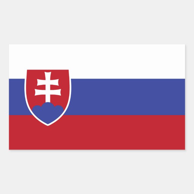 Pegatina Rectangular Bandera de Eslovaquia (Anverso)