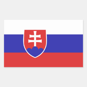 Pegatina Rectangular Bandera de Eslovaquia