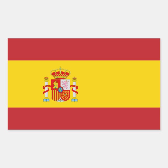 Pegatina Rectangular Bandera de España (Anverso)