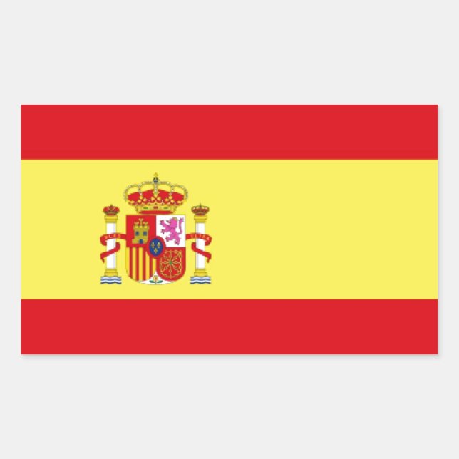 Pegatina Rectangular Bandera de España (Anverso)