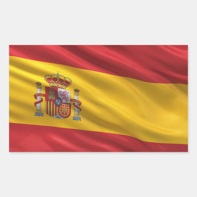 Pegatina Rectangular Bandera de España (Anverso)