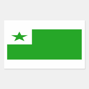 Pegatina Rectangular Bandera de esperanto