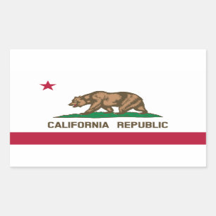 Pegatina Rectangular Bandera de estado de California