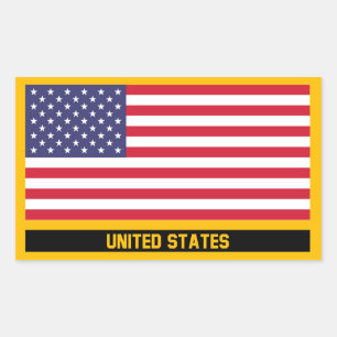 Pegatina Rectangular Bandera de Estados Unidos