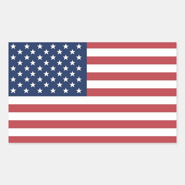 Pegatina Rectangular Bandera de Estados Unidos (Anverso)