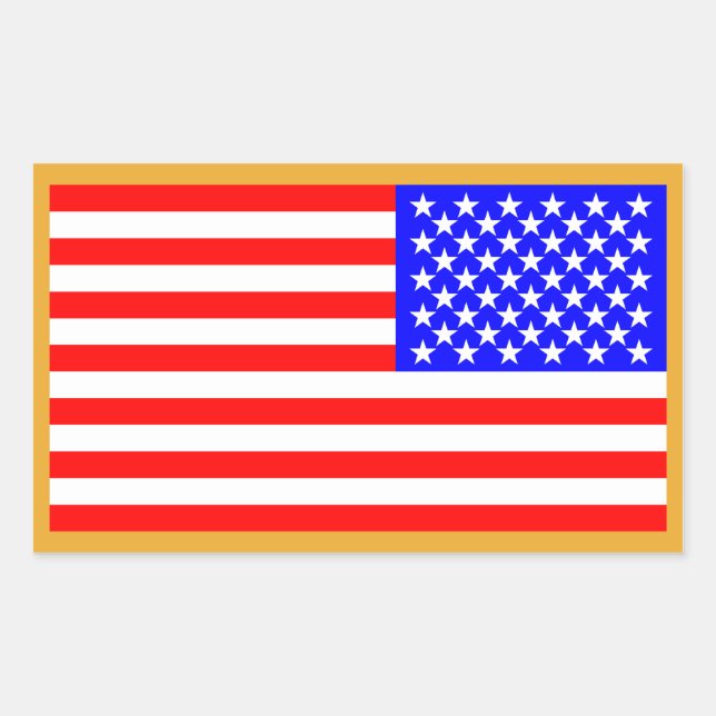 Pegatina Rectangular Bandera de Estados Unidos (Anverso)
