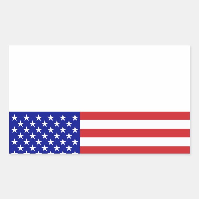 Pegatina Rectangular Bandera de Estados Unidos - Escribe tu propio text (Anverso)
