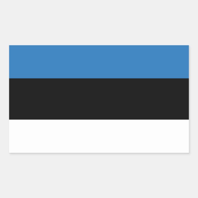 Pegatina Rectangular Bandera de Estonia (Anverso)