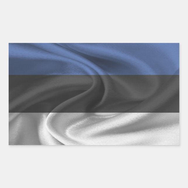 Pegatina Rectangular Bandera de Estonia (Anverso)