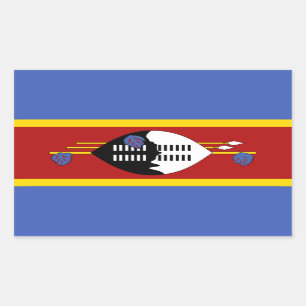 Pegatina Rectangular Bandera de Eswatini