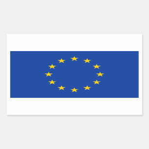Pegatina Rectangular Bandera de Europa/Unión Europea