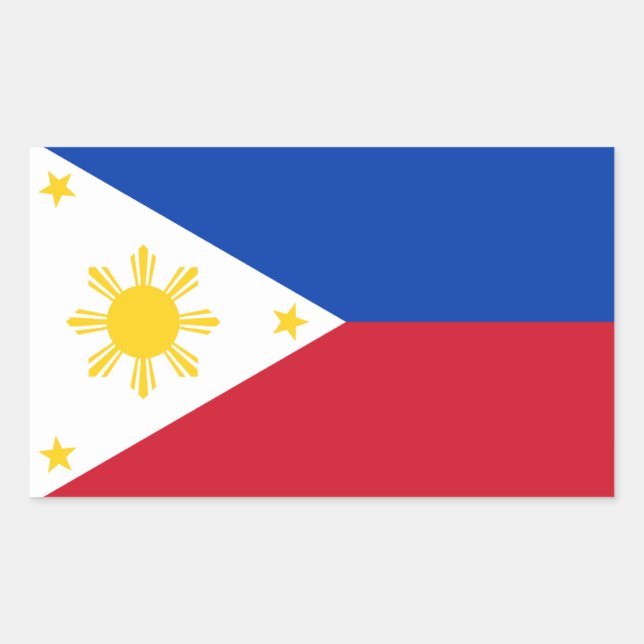 Pegatina Rectangular Bandera de Filipinas (Anverso)