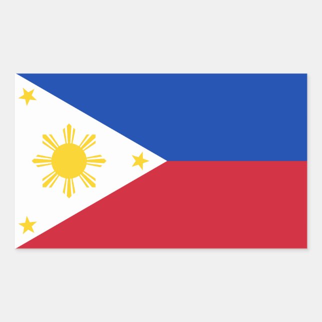 Pegatina Rectangular Bandera de Filipinas (Anverso)