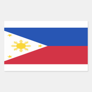Pegatina Rectangular Bandera de Filipinas
