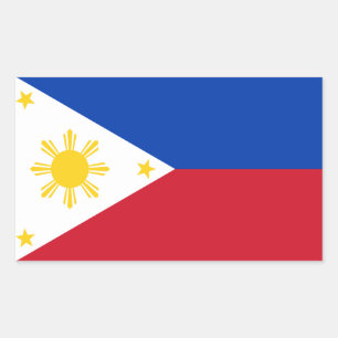 Pegatina Rectangular Bandera de Filipinas Bandera filipina
