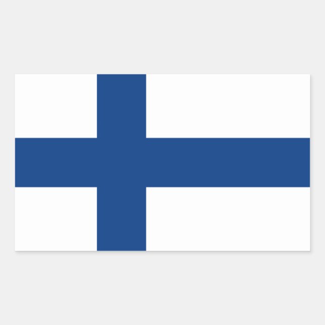 Pegatina Rectangular Bandera de Finlandia (Anverso)