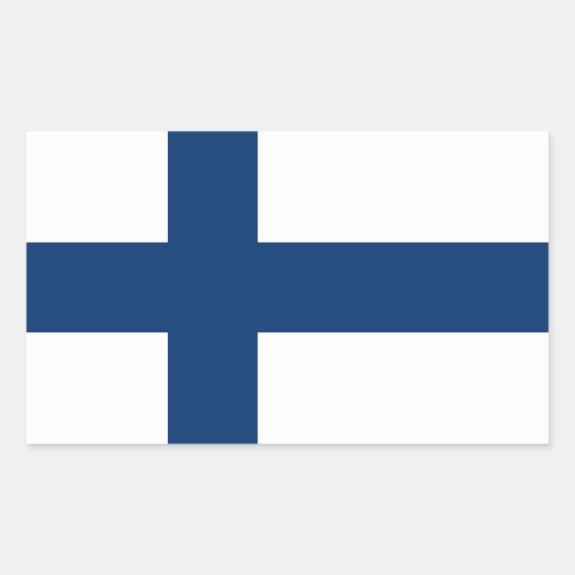 Pegatina Rectangular Bandera de Finlandia (Anverso)