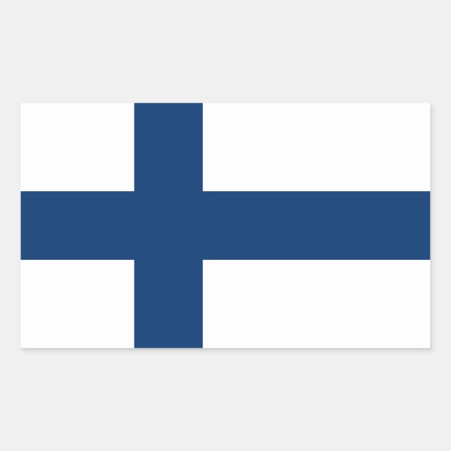 Pegatina Rectangular Bandera de Finlandia (Anverso)