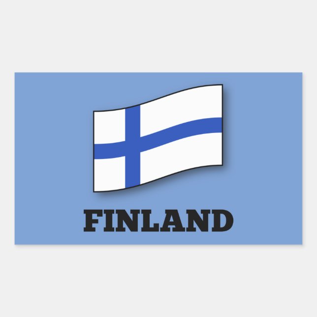 Pegatina Rectangular Bandera de Finlandia (Anverso)