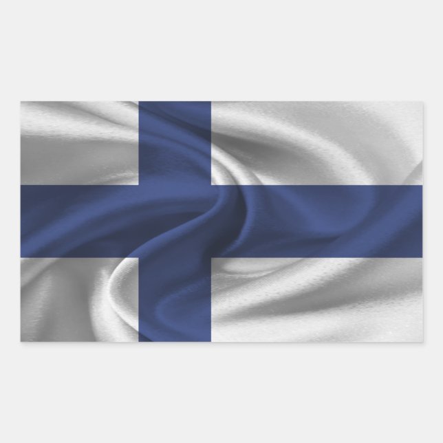 Pegatina Rectangular Bandera de Finlandia (Anverso)