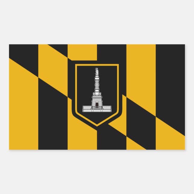 Pegatina Rectangular Bandera de FOUR Baltimore (Anverso)