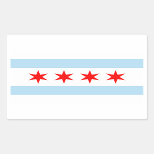 Pegatina Rectangular Bandera de FOUR Chicago