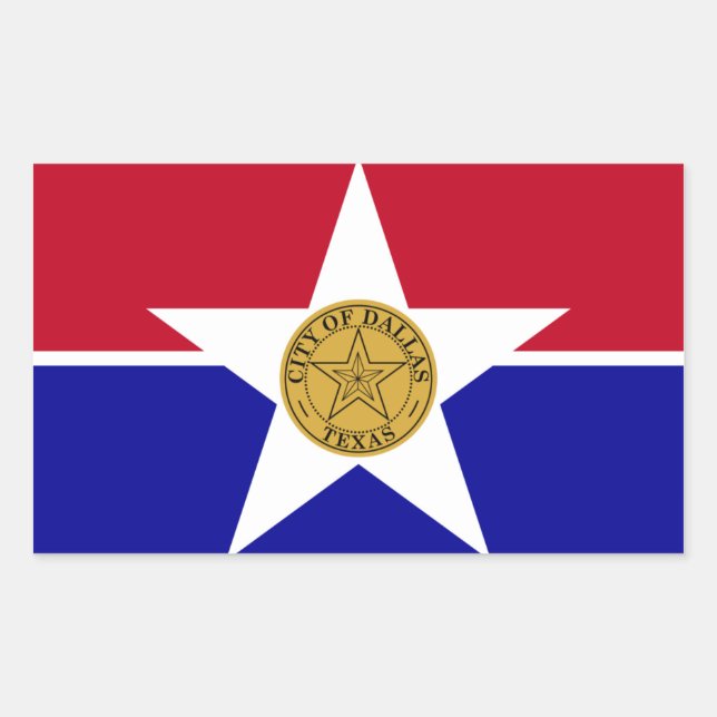 Pegatina Rectangular Bandera de FOUR Dallas (Anverso)