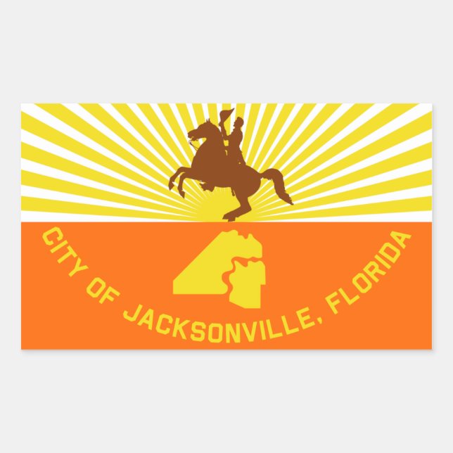 Pegatina Rectangular Bandera de FOUR Jacksonville (Anverso)