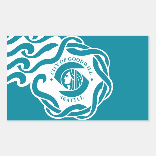 Pegatina Rectangular Bandera de FOUR Seattle (Anverso)