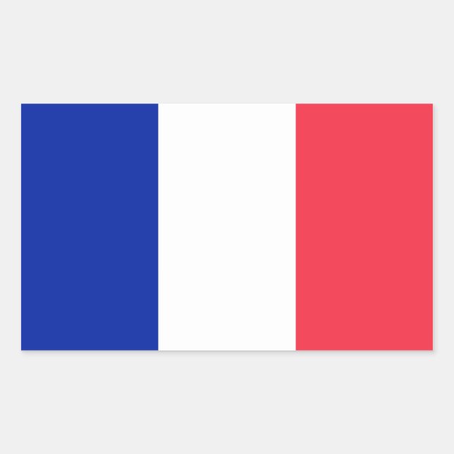 Pegatina Rectangular Bandera de Francia (Anverso)