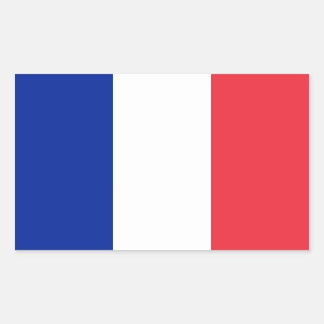 Pegatina Rectangular Bandera de Francia (Anverso)