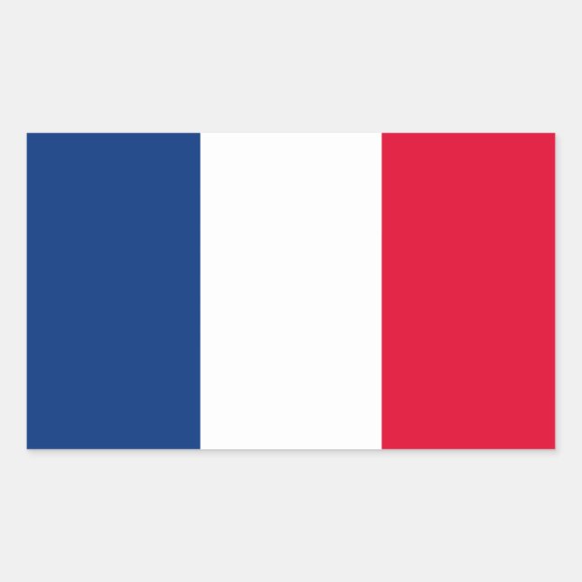 Pegatina Rectangular Bandera de Francia (Anverso)