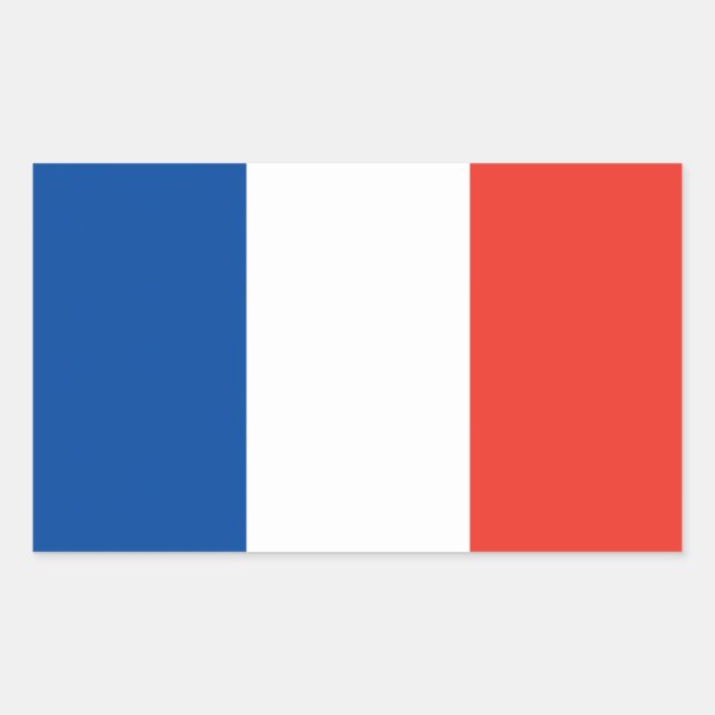 Pegatina Rectangular Bandera de Francia (Anverso)