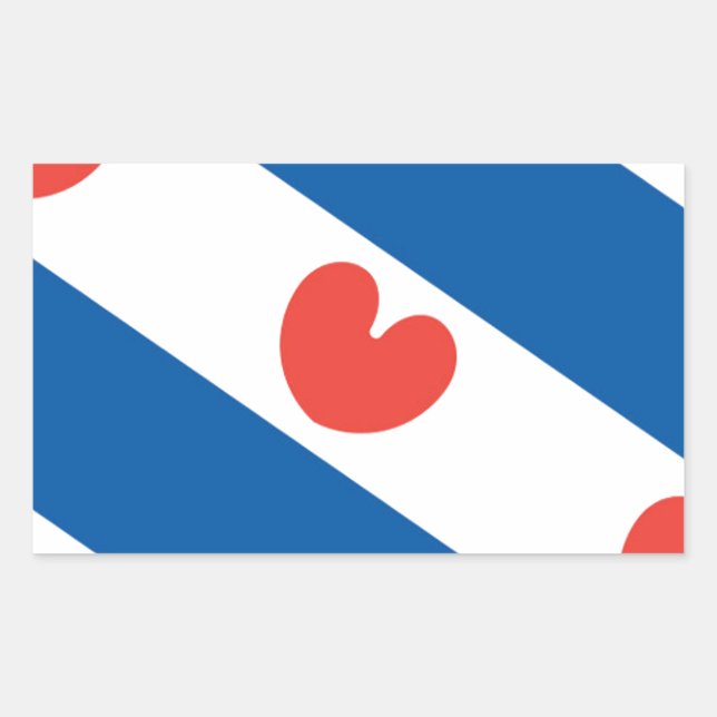 Pegatina Rectangular Bandera de Frisia (Anverso)
