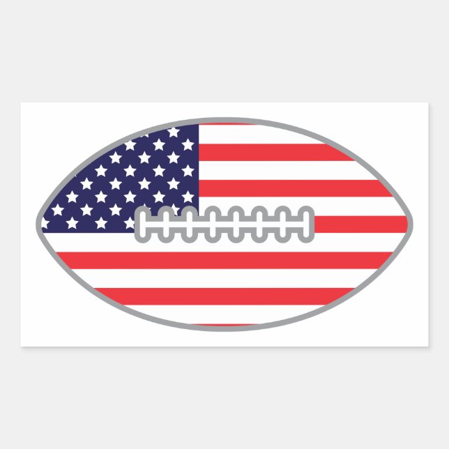 Pegatina Rectangular Bandera de Fútbol Americano (Anverso)
