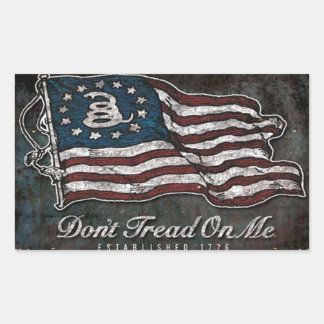 Pegatina Rectangular Bandera De Gadsden - Libertad O Muerte