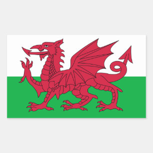 Pegatina Rectangular Bandera de Gales