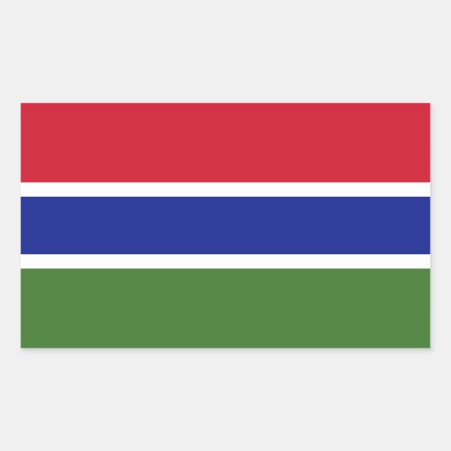 Pegatina Rectangular Bandera de Gambia (Anverso)